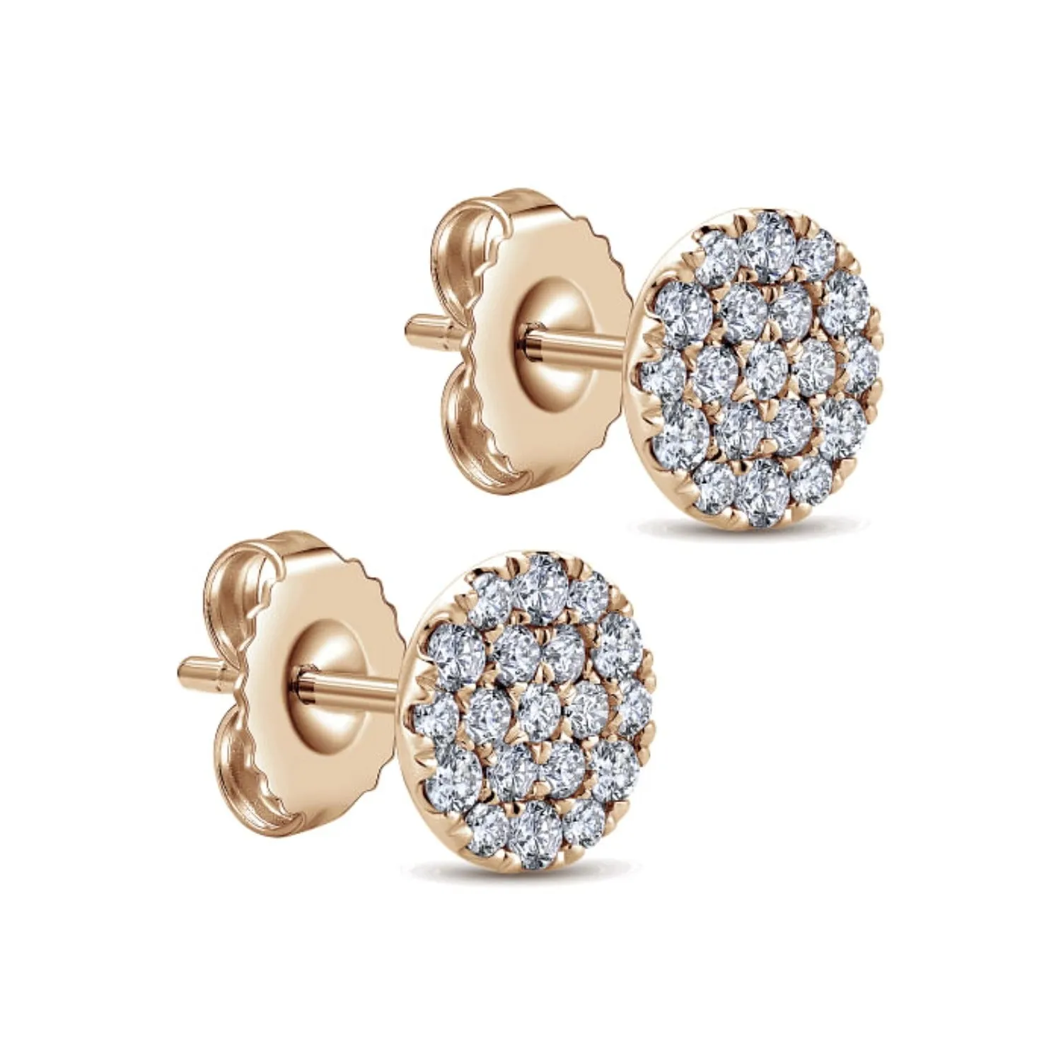 Gabriel & Co. Diamond Micro Pave Round Stud Earrings