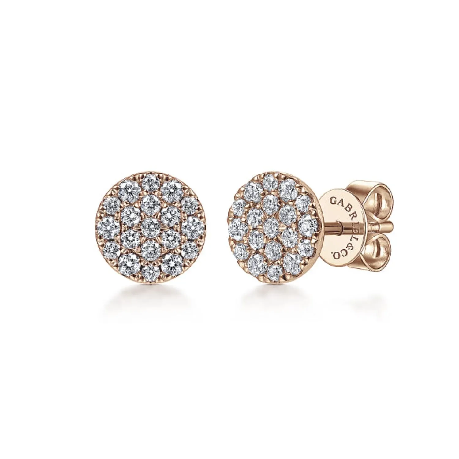 Gabriel & Co. Diamond Micro Pave Round Stud Earrings