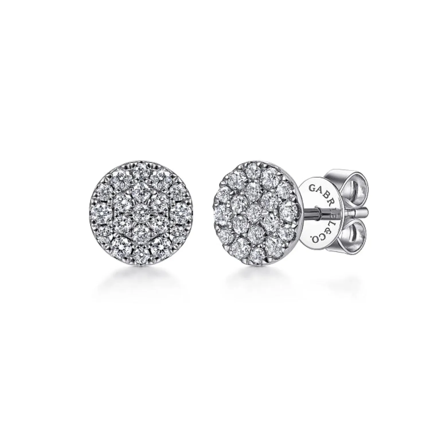 Gabriel & Co. Diamond Micro Pave Round Stud Earrings