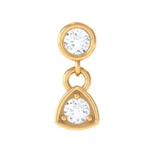 Genuine Diamond Drop Earring for Helix Piercing