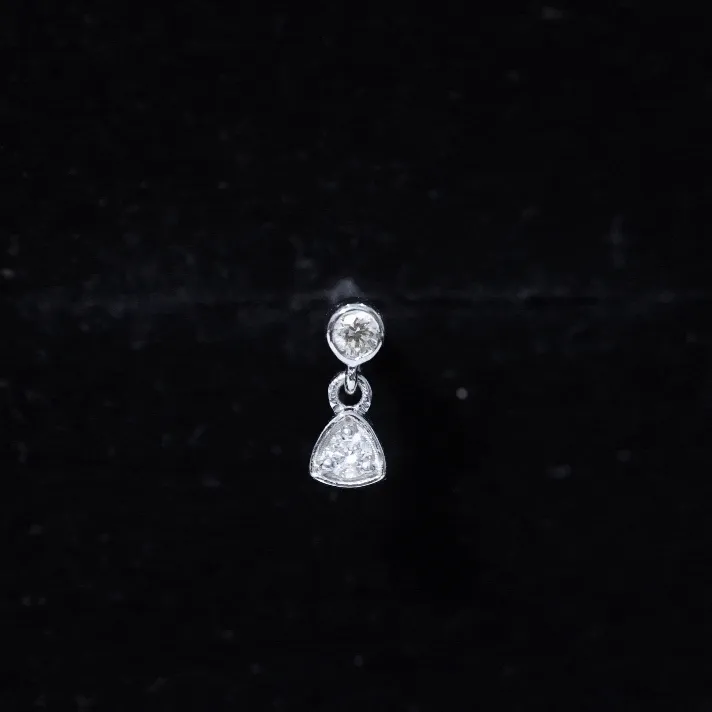 Genuine Diamond Drop Earring for Helix Piercing