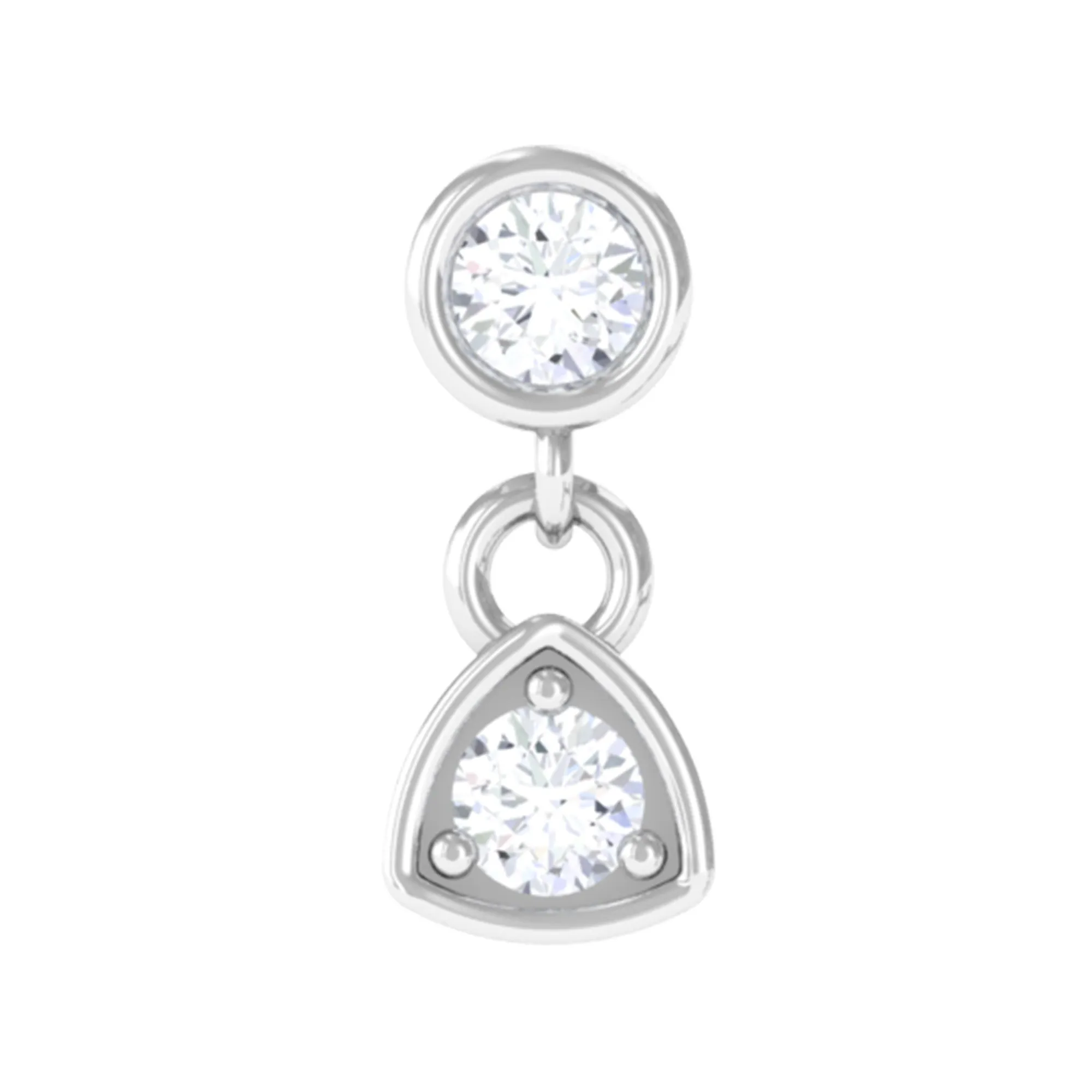 Genuine Diamond Drop Earring for Helix Piercing