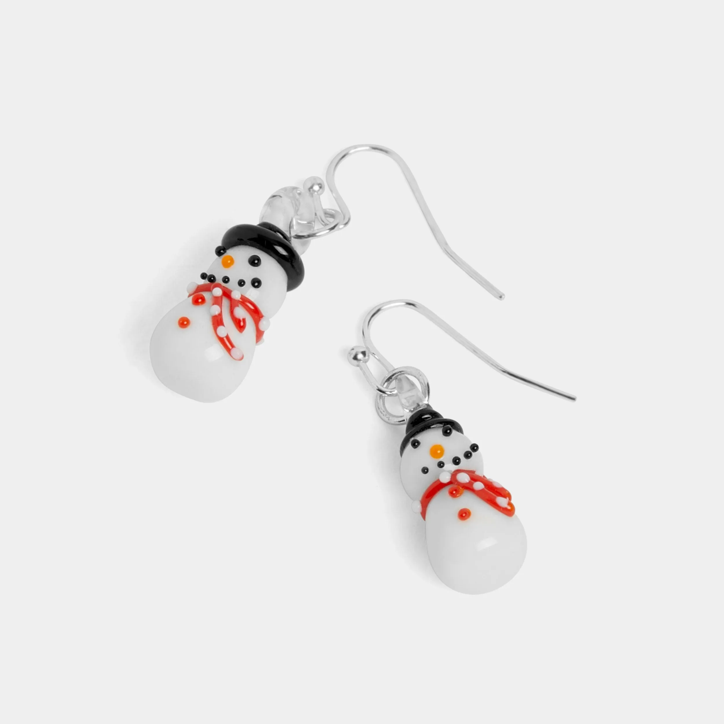 Glass Snowman Earring