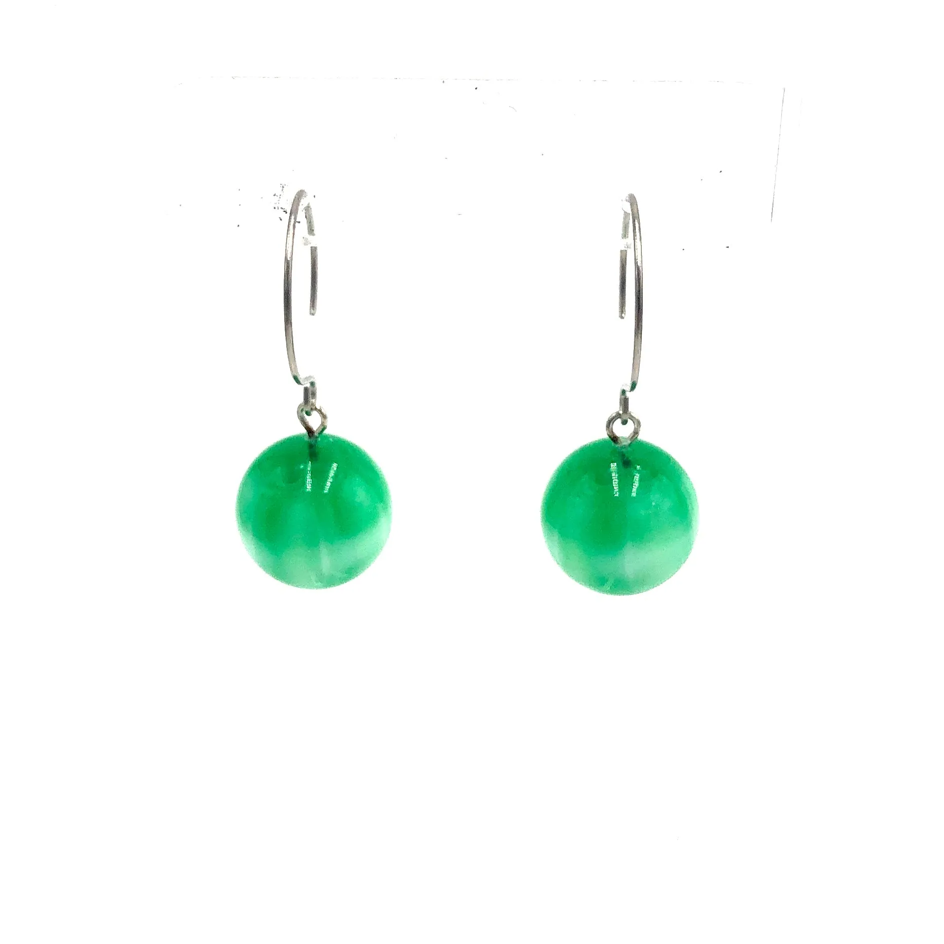 Green Stripe Moonglow Jumbo Ball Drop Earrings