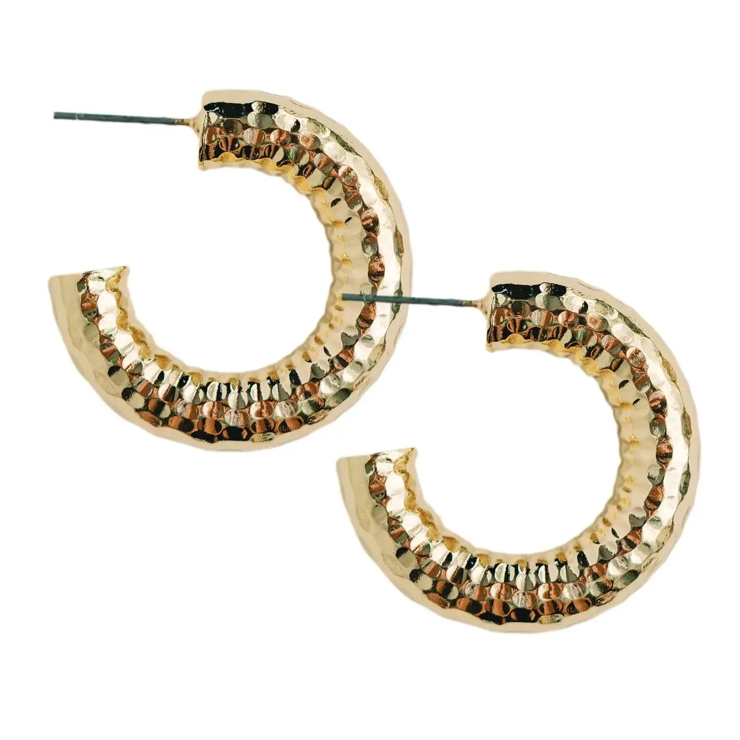 Hammered Gold Hoop Earrings