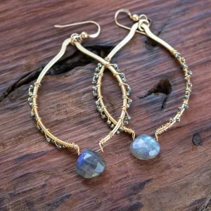 I'm in Flow with Life: Labradorite and Pyrite Gold Earrings