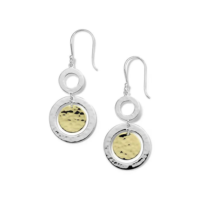 IPPOLITA Chimera Sterling Silver and 18K Yellow Gold Hammered Small Snowman Earrings