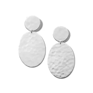 IPPOLITA Classico Sterling Silver Crinkle Hammered Oval Snowman Earrings