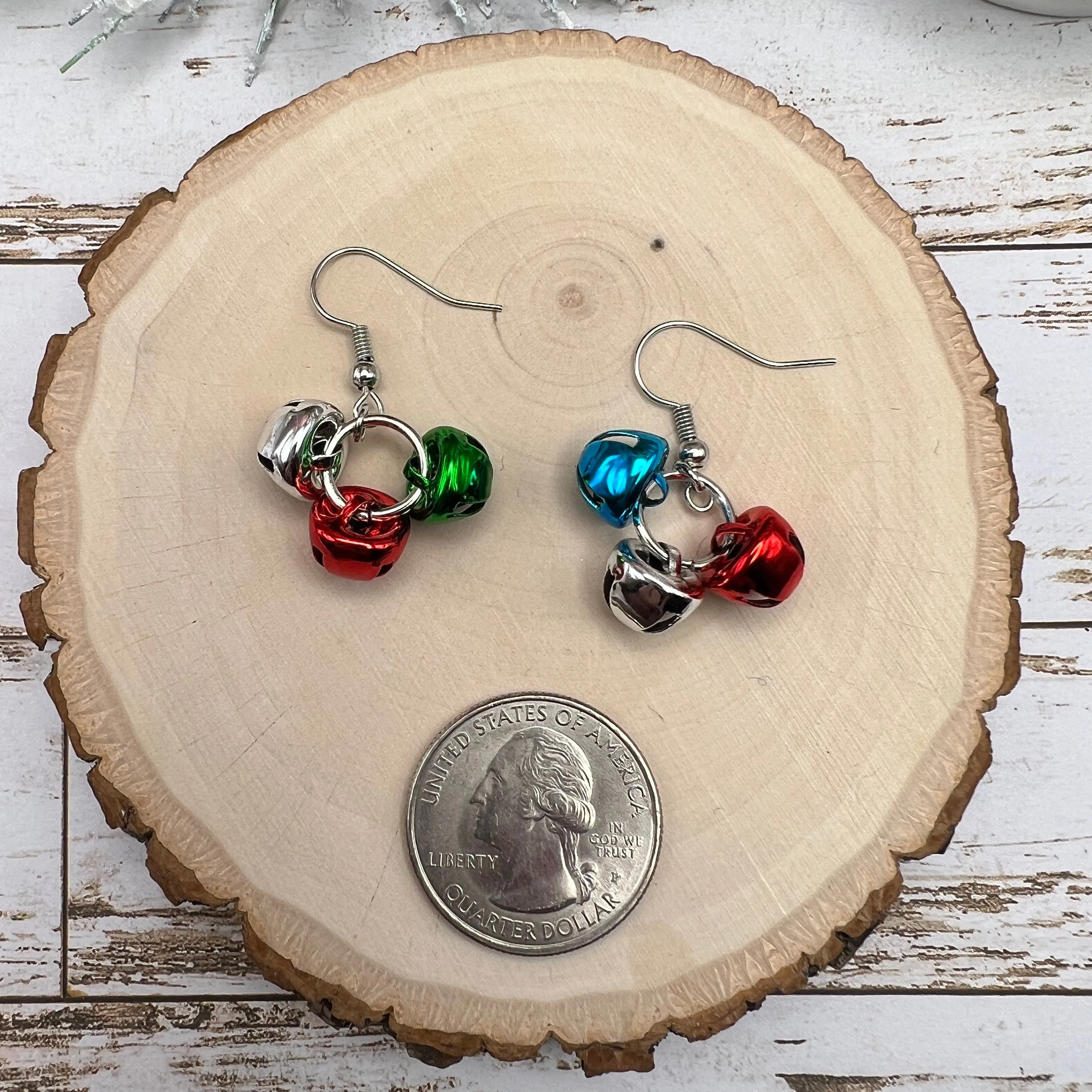 Jingle Bell Hypoallergenic  Earrings - Perfect for the Christmas Holidays, Great gift idea