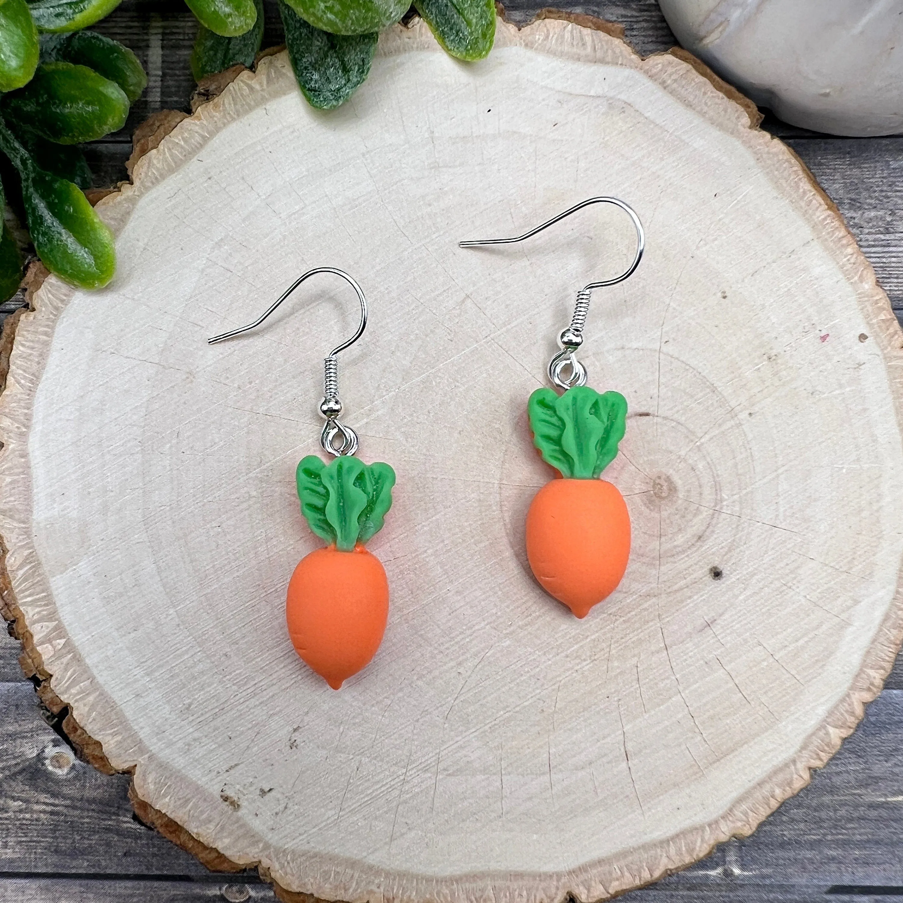 Kawaii Carrot Food Earrings