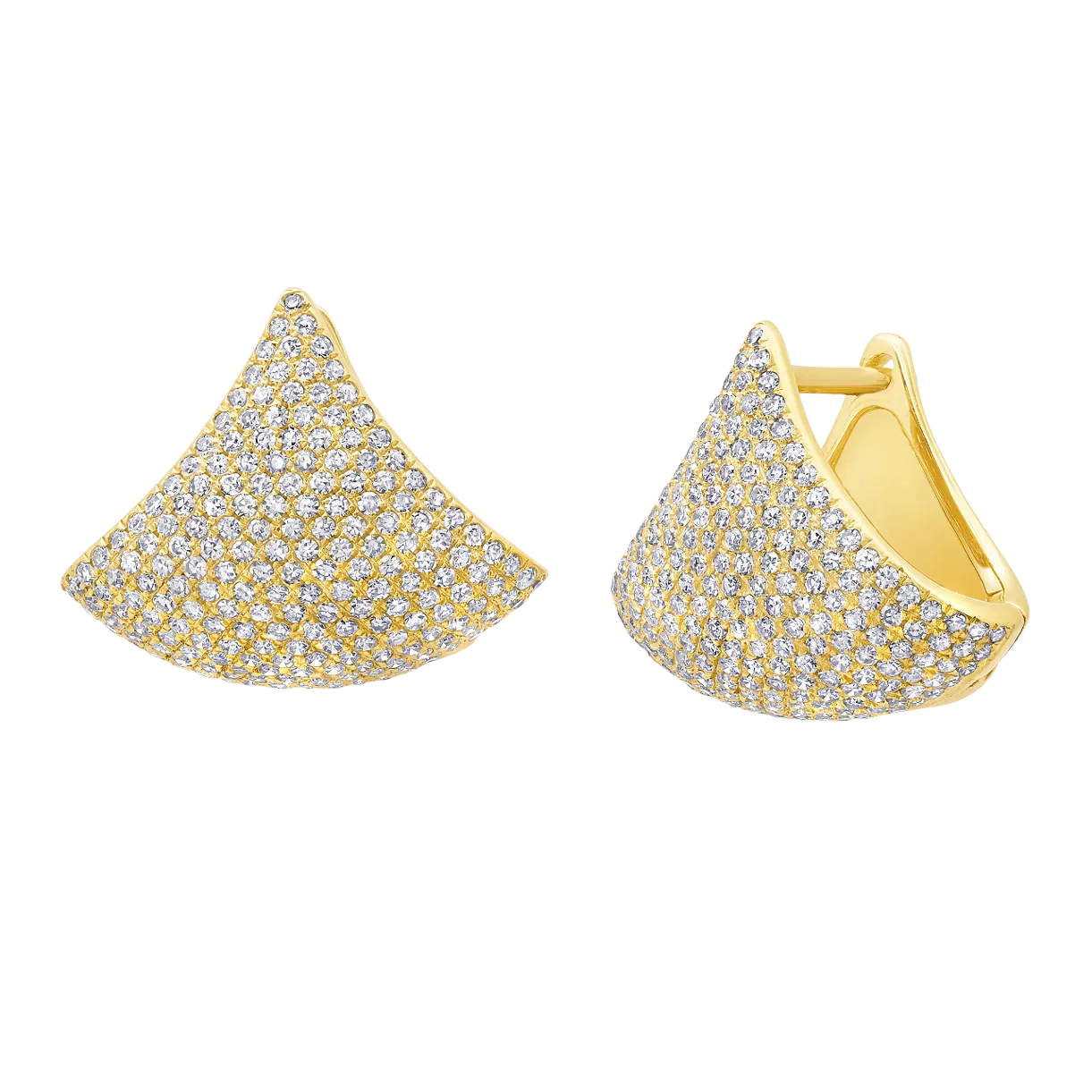 Large Apse Earrings with White Pavé Diamonds