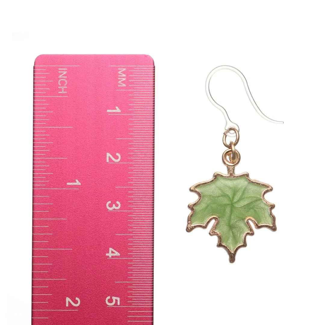 Maple Leaf Dangles Hypoallergenic Earrings for Sensitive Ears Made with Plastic Posts