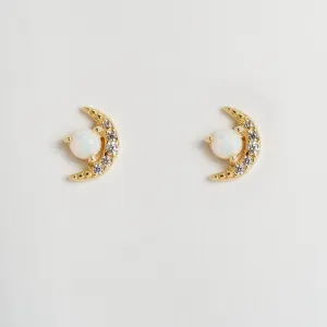 Moon Opal Stud Earrings