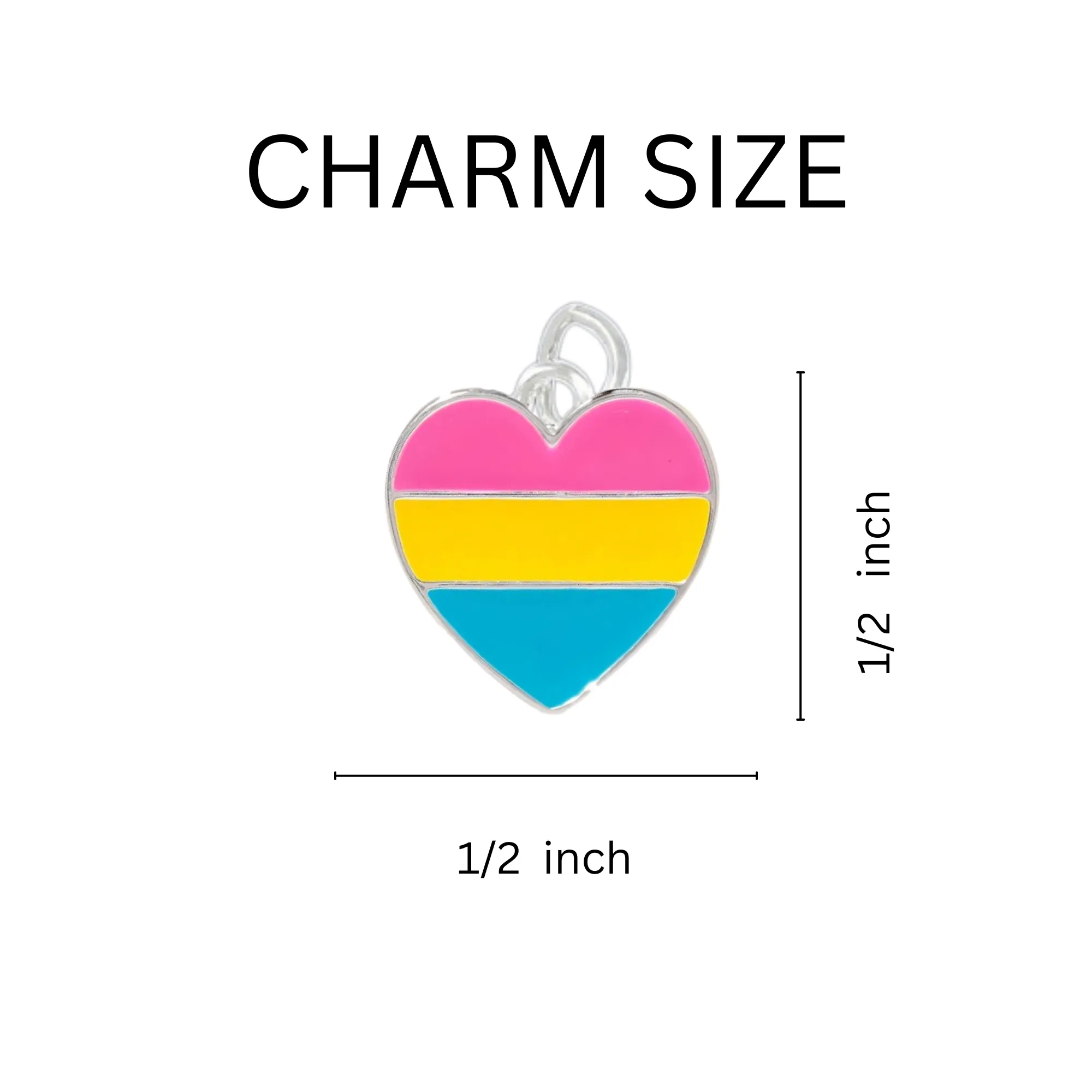 Pansexual Flag Heart Earrings