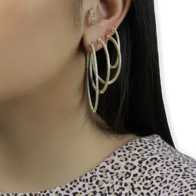 PAVE HOOP EARRING