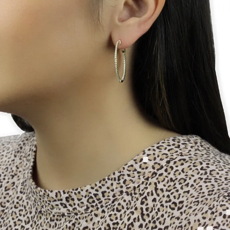 PAVE HOOP EARRING