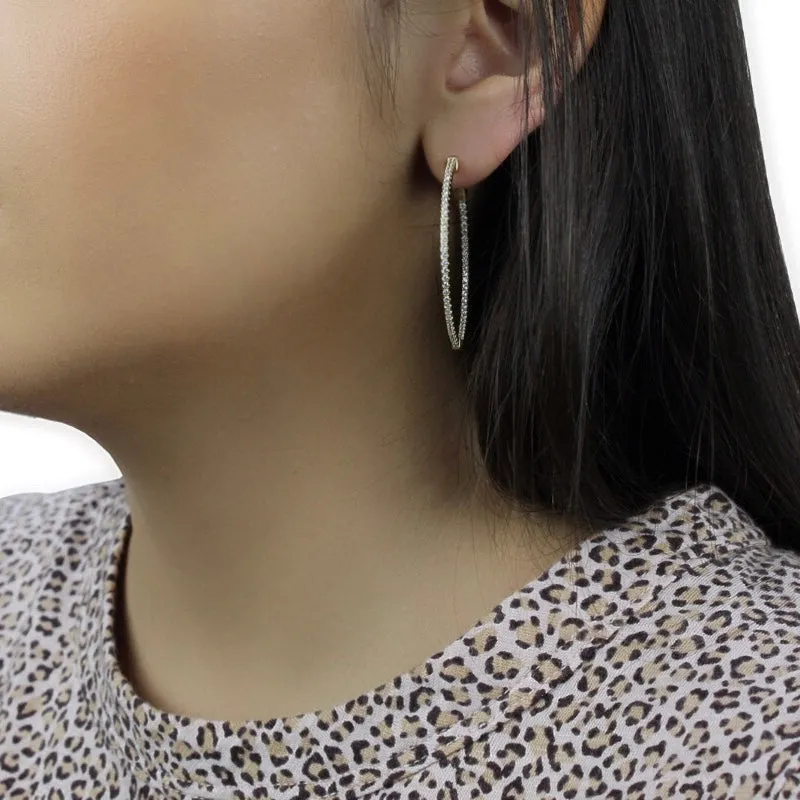 PAVE HOOP EARRING