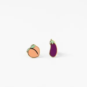 Peach And Eggplant Earrings