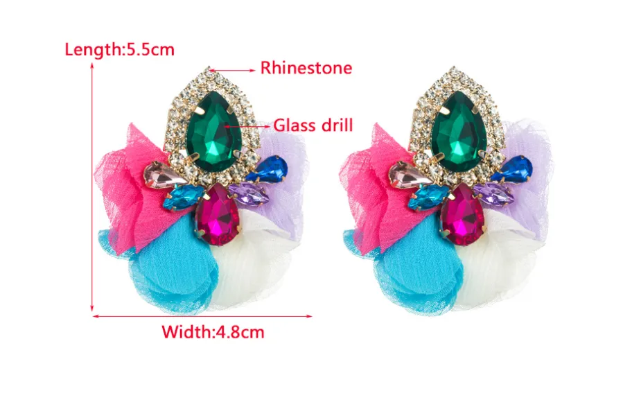 Pre Order:  Retro Lace Diamond Studded Earrings