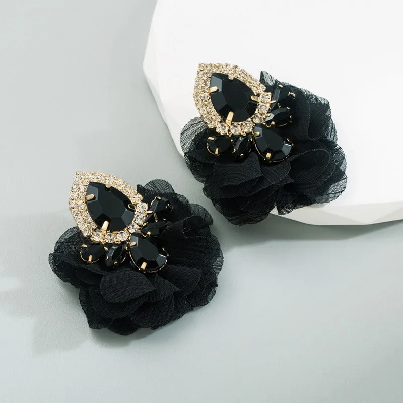 Pre Order:  Retro Lace Diamond Studded Earrings