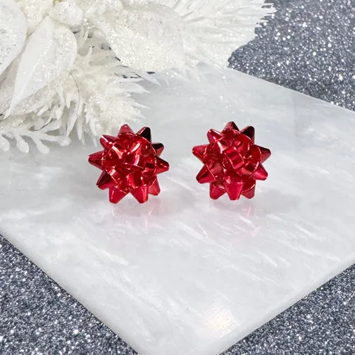 Pretty as a Bow Christmas Color Studs (RED OR GREEN)