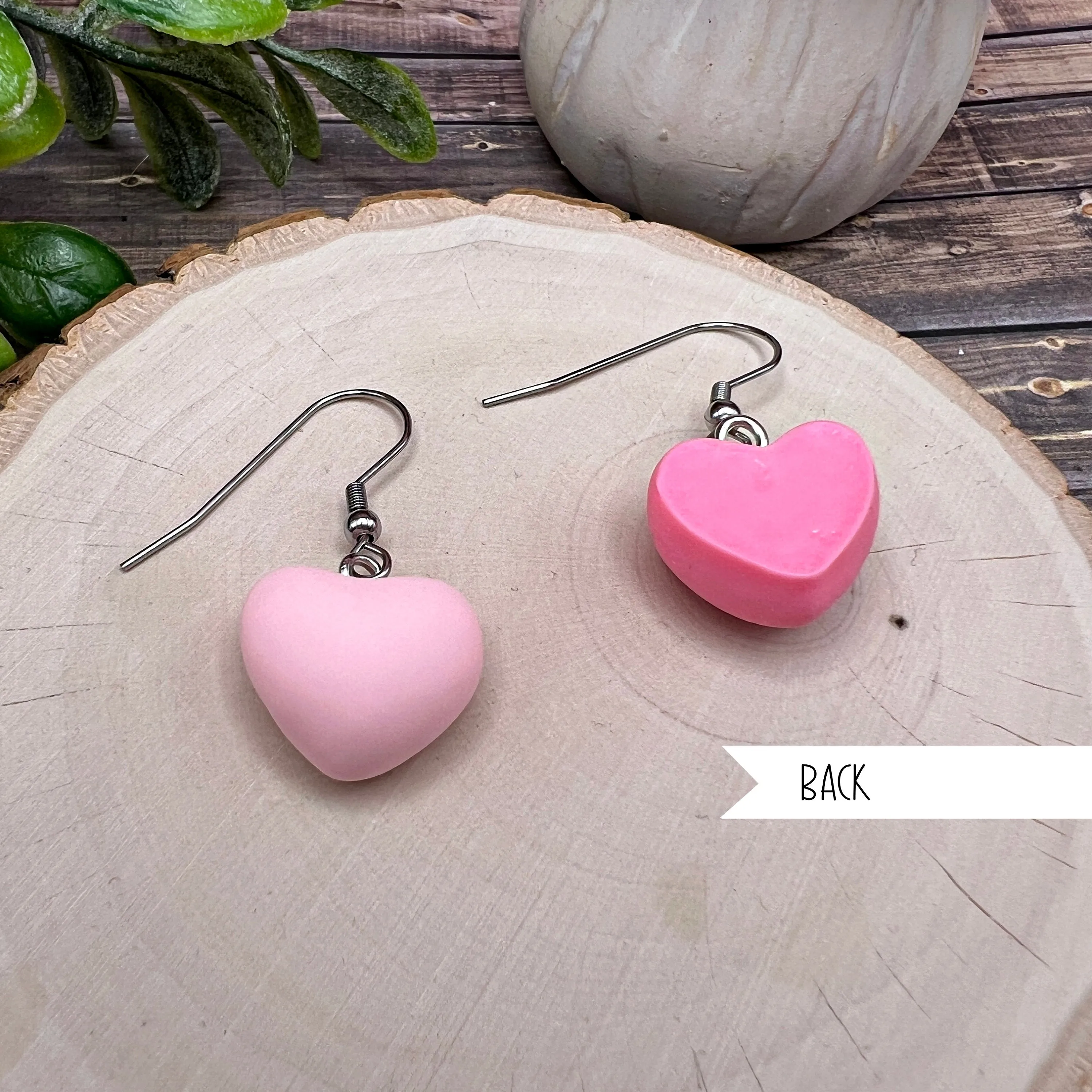 Puffy Heart Pink Valentine Earrings