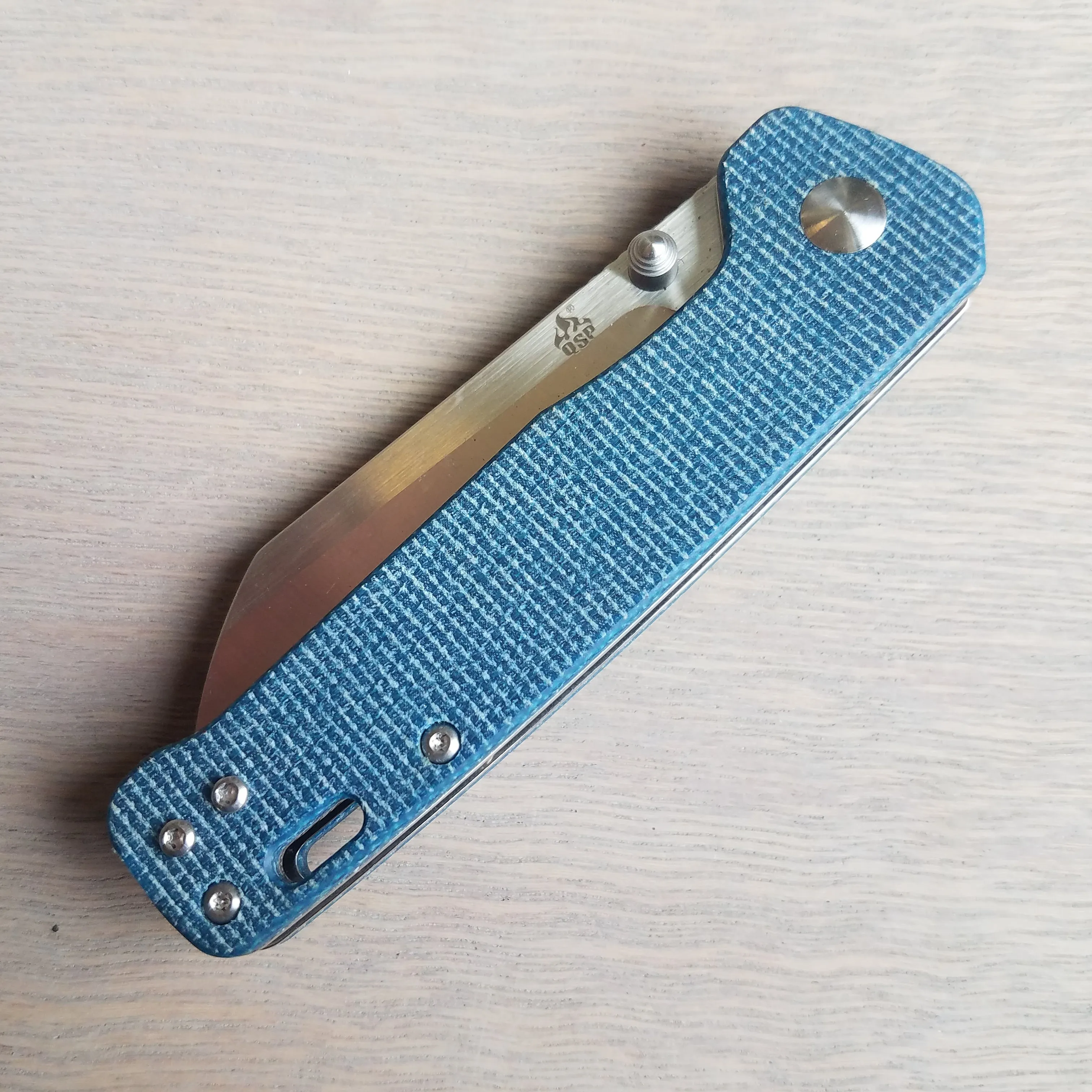 QSP Penguin D2 Blue Micarta