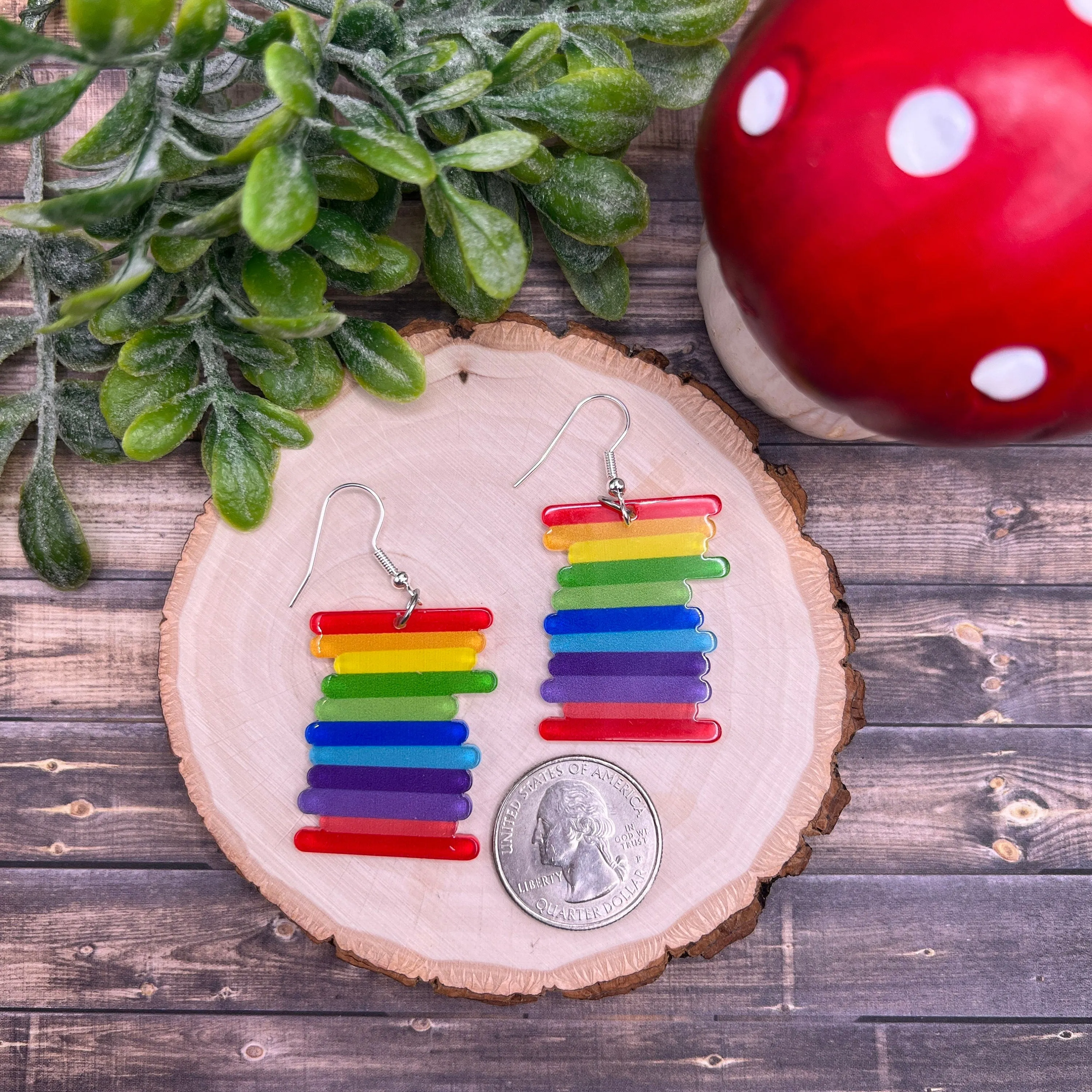 Rainbow Bar Acrylic Lightweight Rainbow Pride Month LGBTQ   Earrings | Hypoallergenic Gift