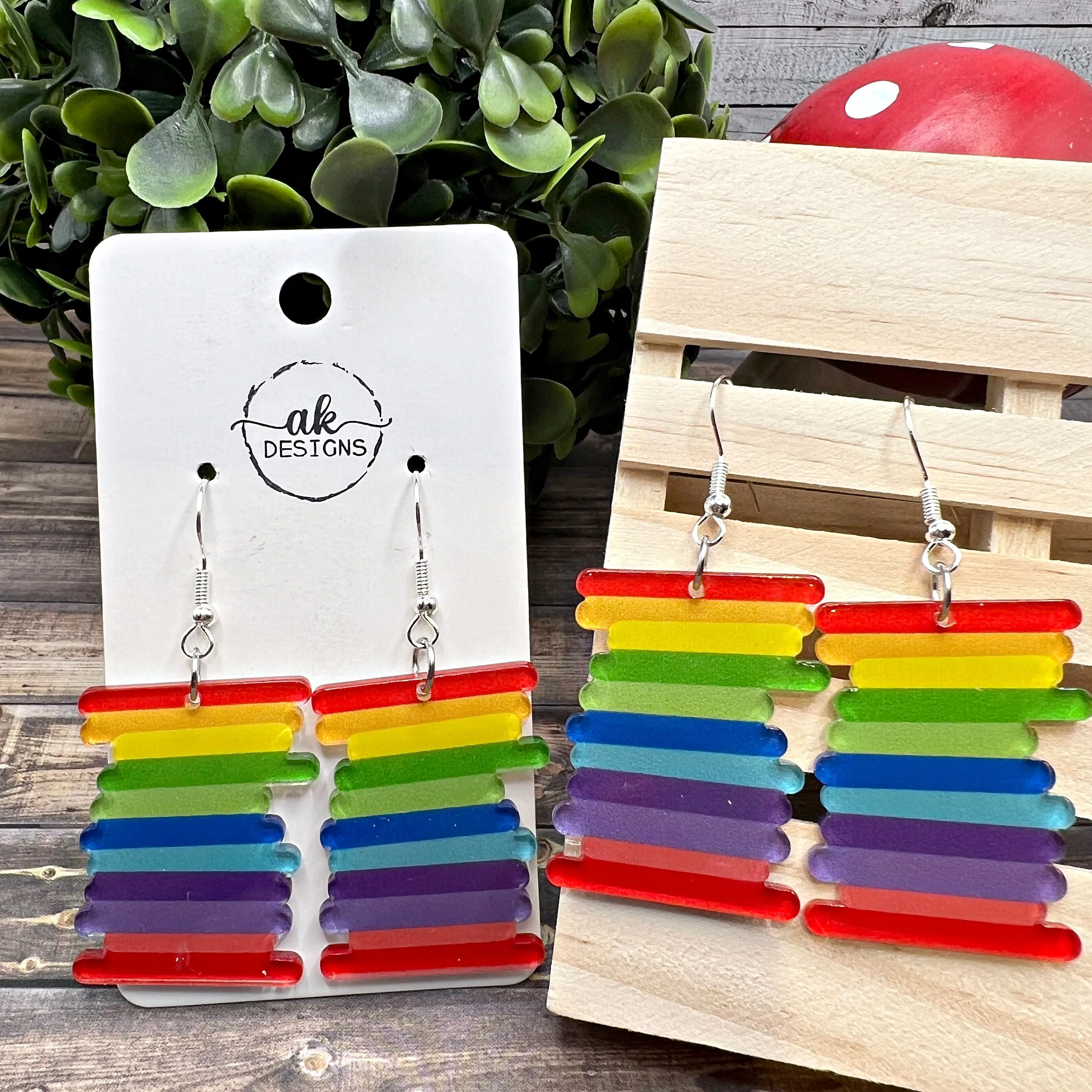 Rainbow Bar Acrylic Lightweight Rainbow Pride Month LGBTQ   Earrings | Hypoallergenic Gift