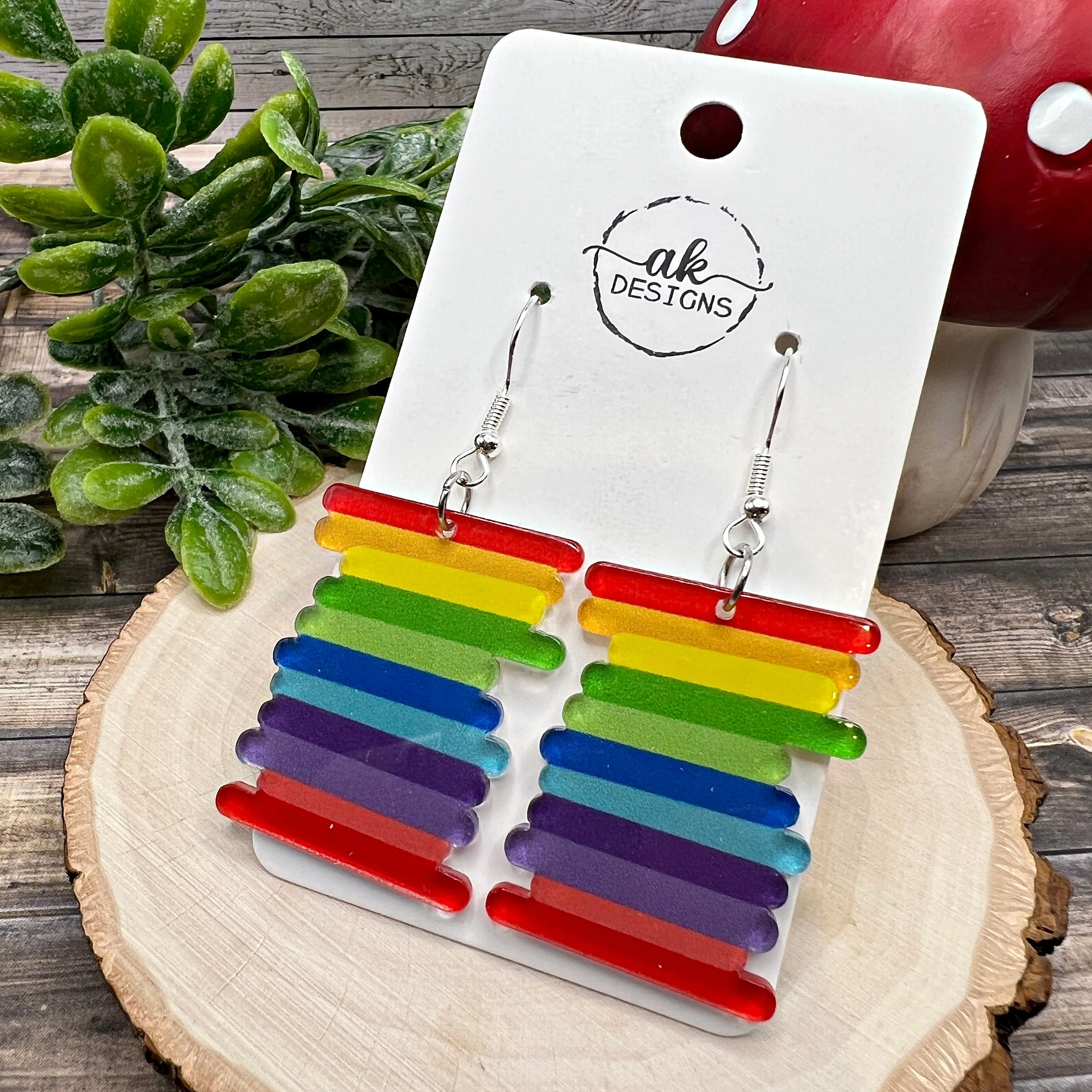 Rainbow Bar Acrylic Lightweight Rainbow Pride Month LGBTQ   Earrings | Hypoallergenic Gift