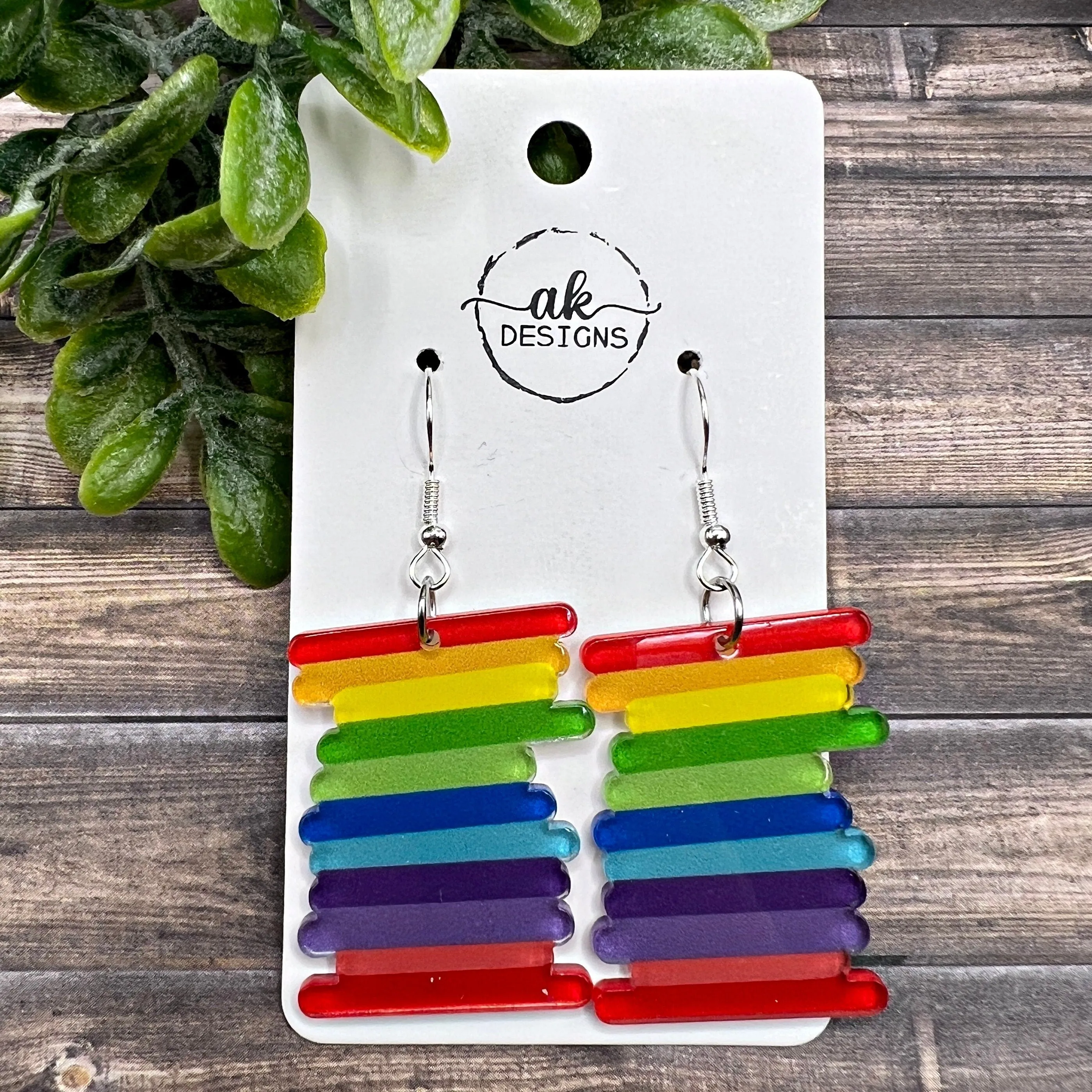 Rainbow Bar Acrylic Lightweight Rainbow Pride Month LGBTQ   Earrings | Hypoallergenic Gift