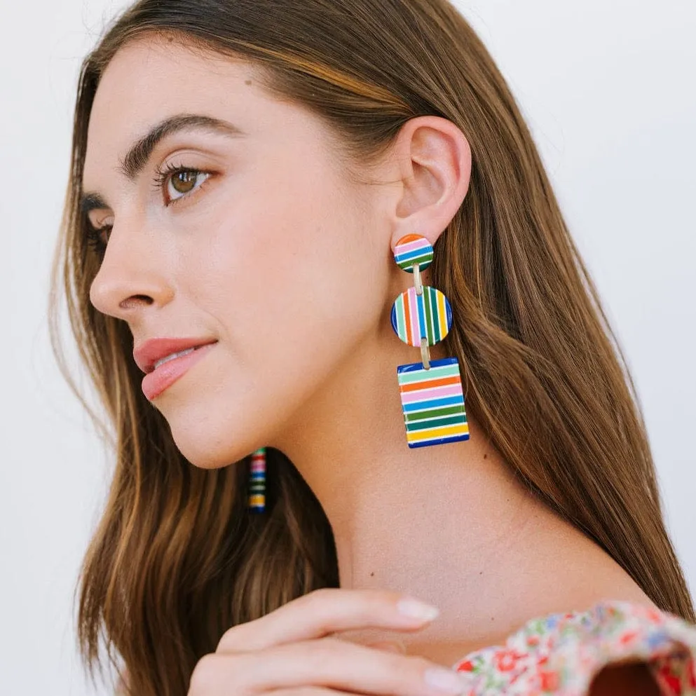 Rainbow Striped Harbor Earrings