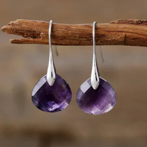 'Ritzy' Amethyst Silver Drop Earrings