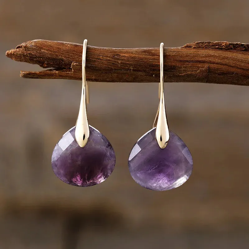 'Ritzy' Amethyst Silver Drop Earrings