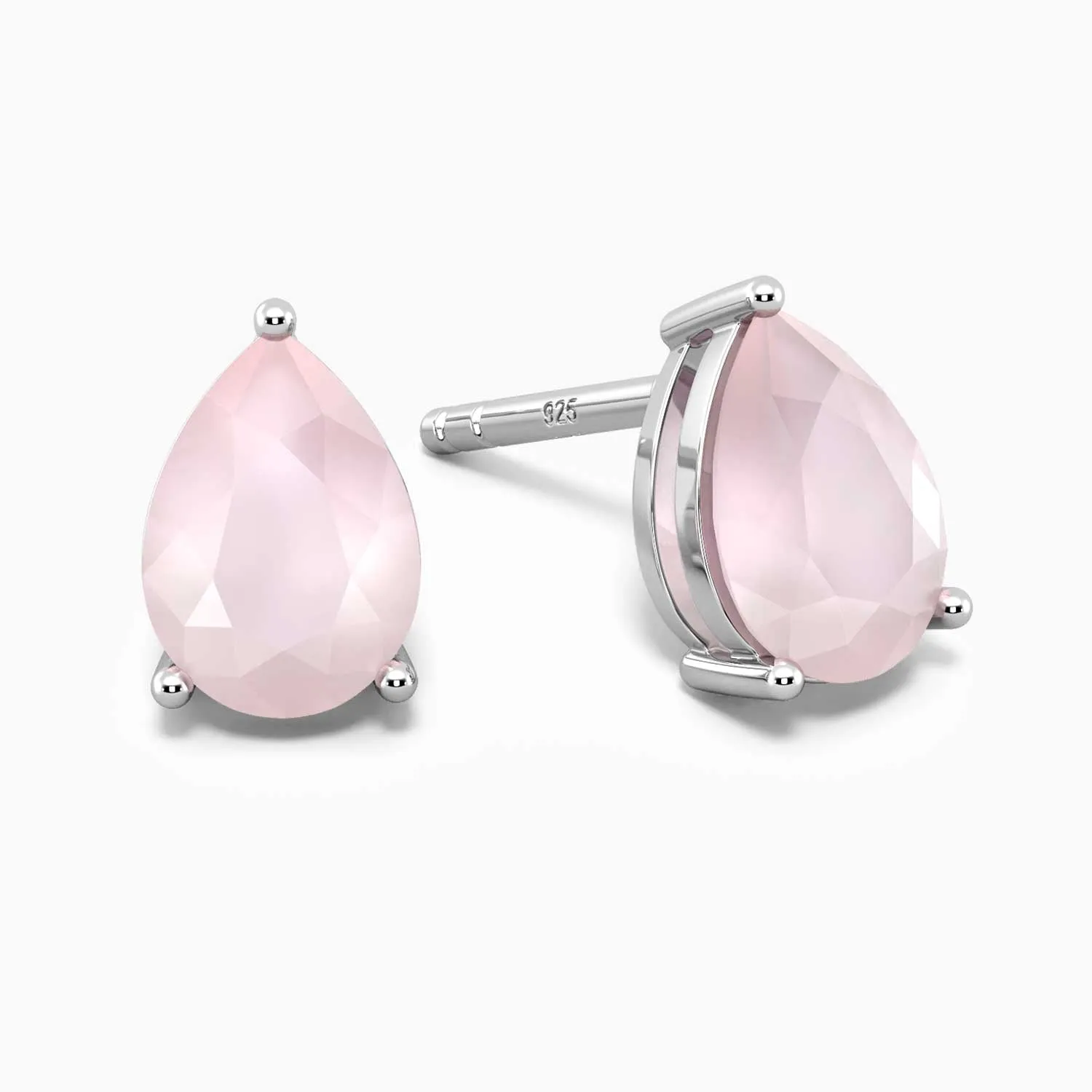 Rose Quartz Earrings | Pear Shape | Irosk ®