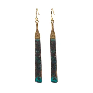 Rustic Patina Bar Earrings