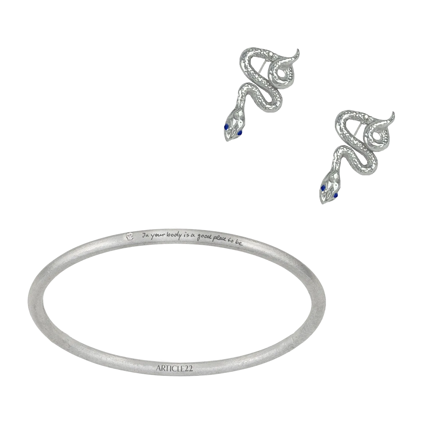 SAPPHIRE SNAKE EARRINGS   BANGLE SET (reg. $360) - ONE AVAILABLE