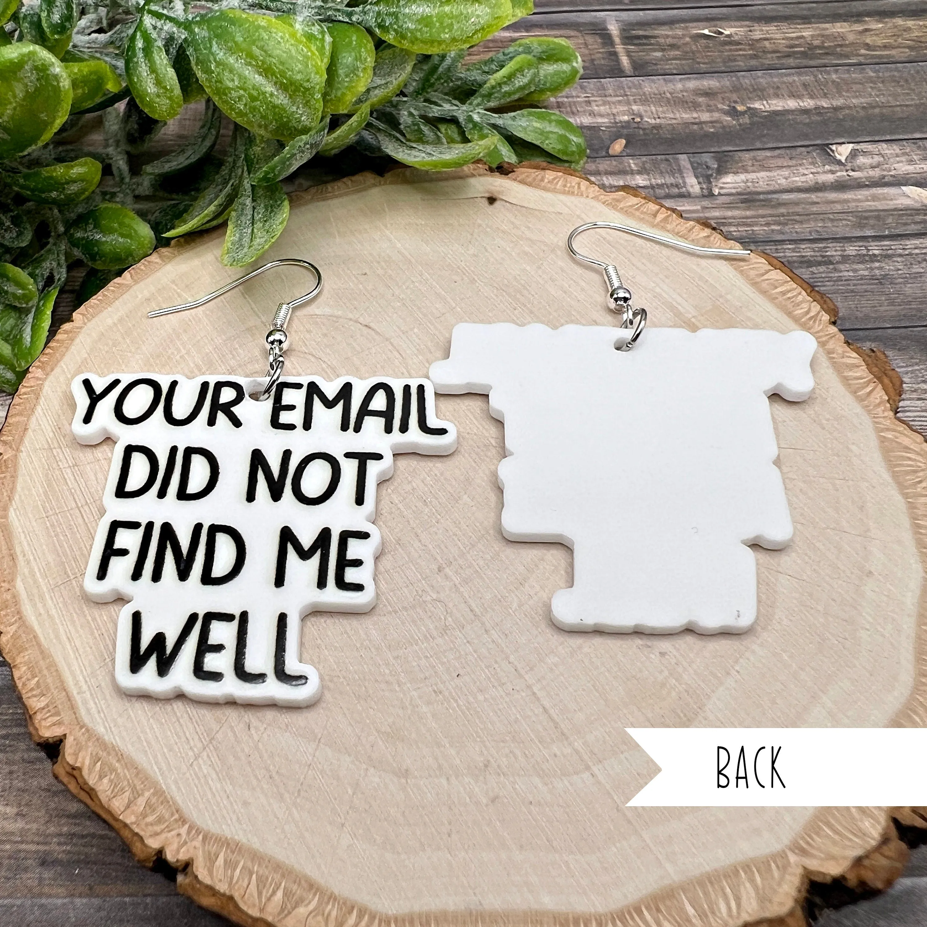 Sarcastic Humor Planar Resin I Hope Your Phone Falls in a Toilet Your Email Did Not Find Me Well  Earrings, Hypoallergenic Gift