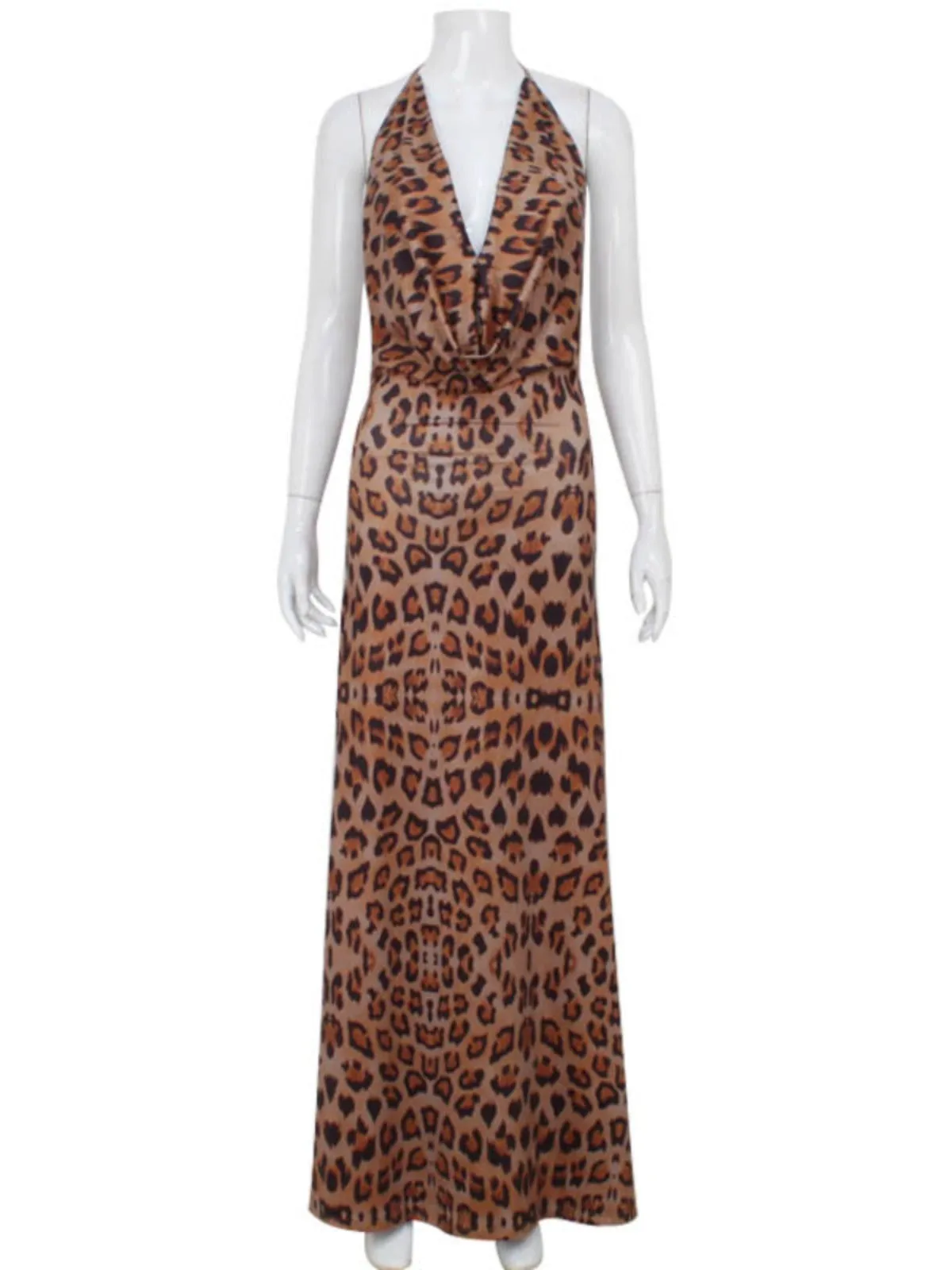 Sexy Leopard Print Maxi Dress