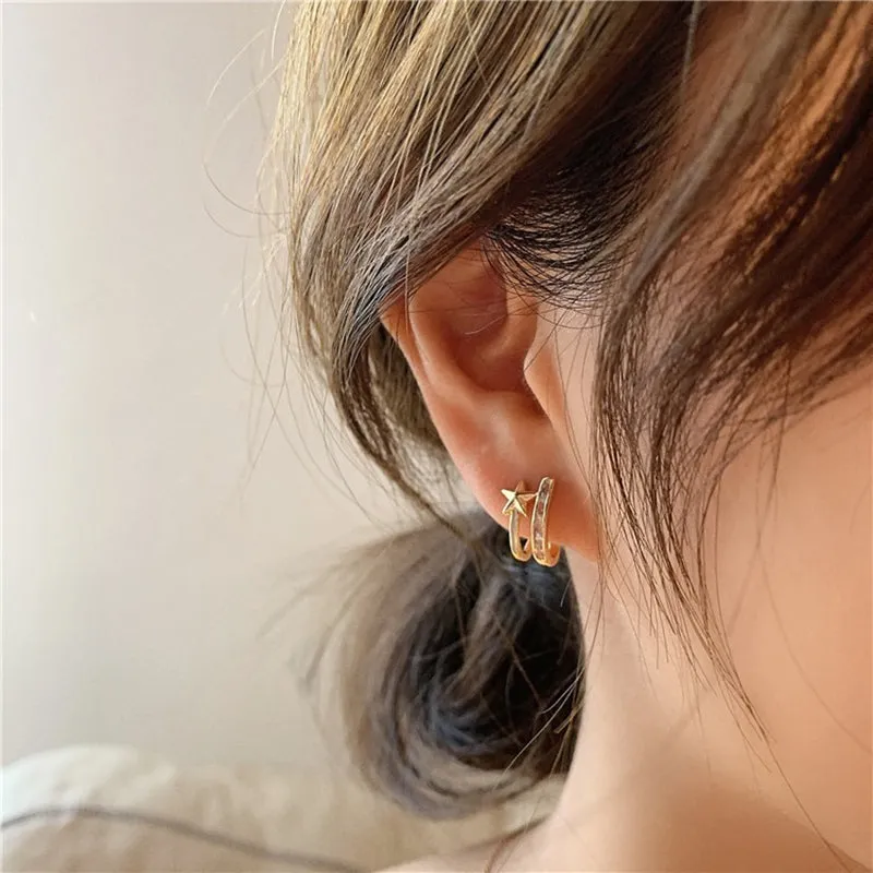 Shimmering Elegant Zircon Flower Stud Earrings