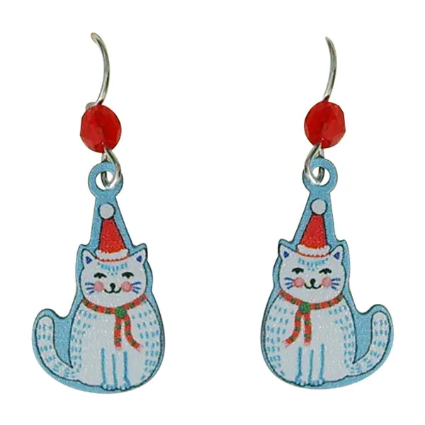 Sienna Sky Christmas Cat Pierced Earrings