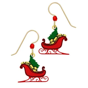 Sienna Sky Christmas Sleigh with Tree & Gifts Pierced Earrings