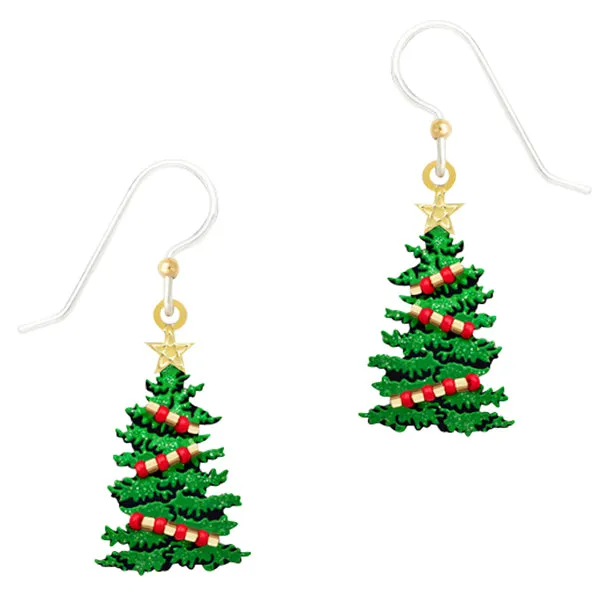 Sienna Sky Sparkly Green Christmas Tree Pierced Earrings