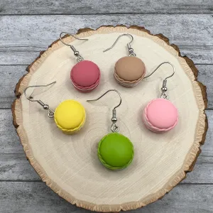 Small Resin Cartoon Kawaii Style Macaron Cookie Earrings - Clearance