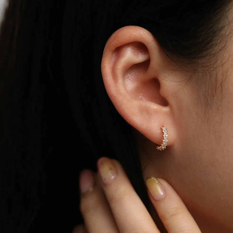 Snowflake semi-hoop earrings