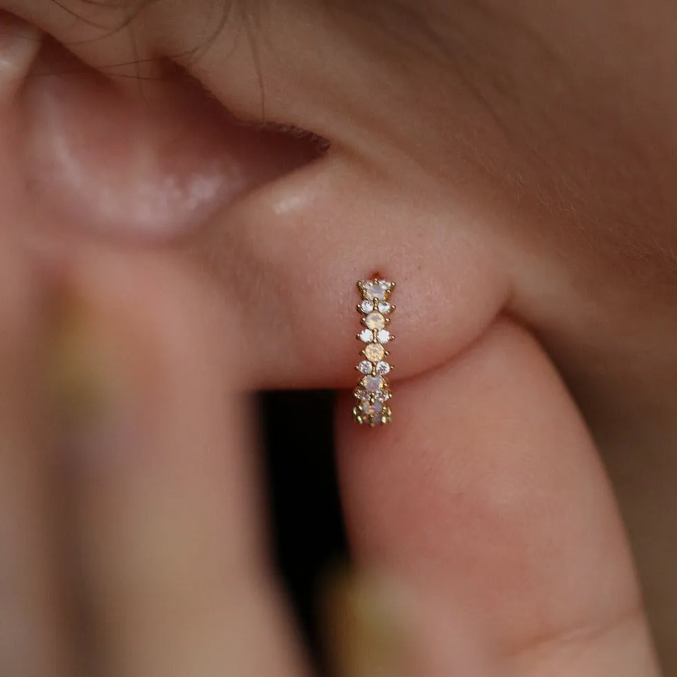 Snowflake semi-hoop earrings