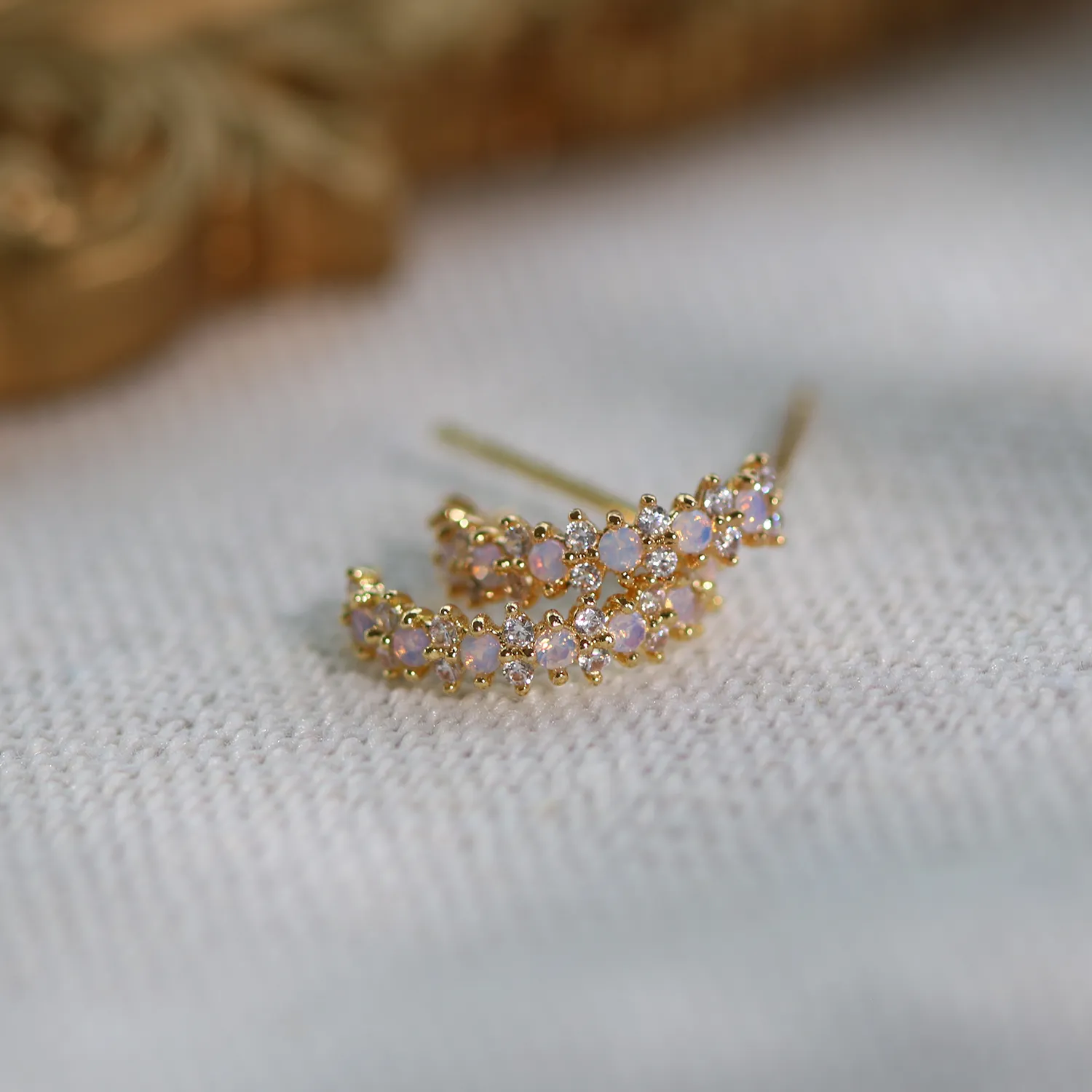 Snowflake semi-hoop earrings