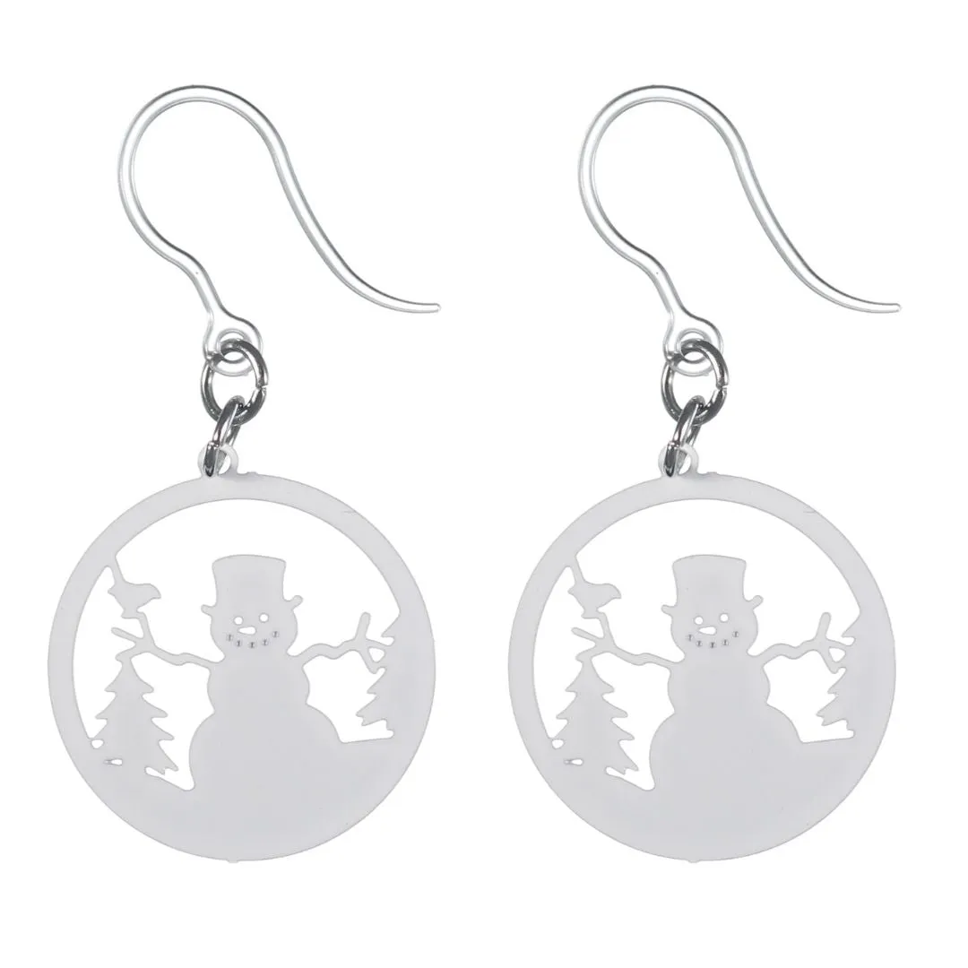 Snowman Ornament Dangles Hypoallergenic Earrings for Sensitive Ears Made with Plastic Posts