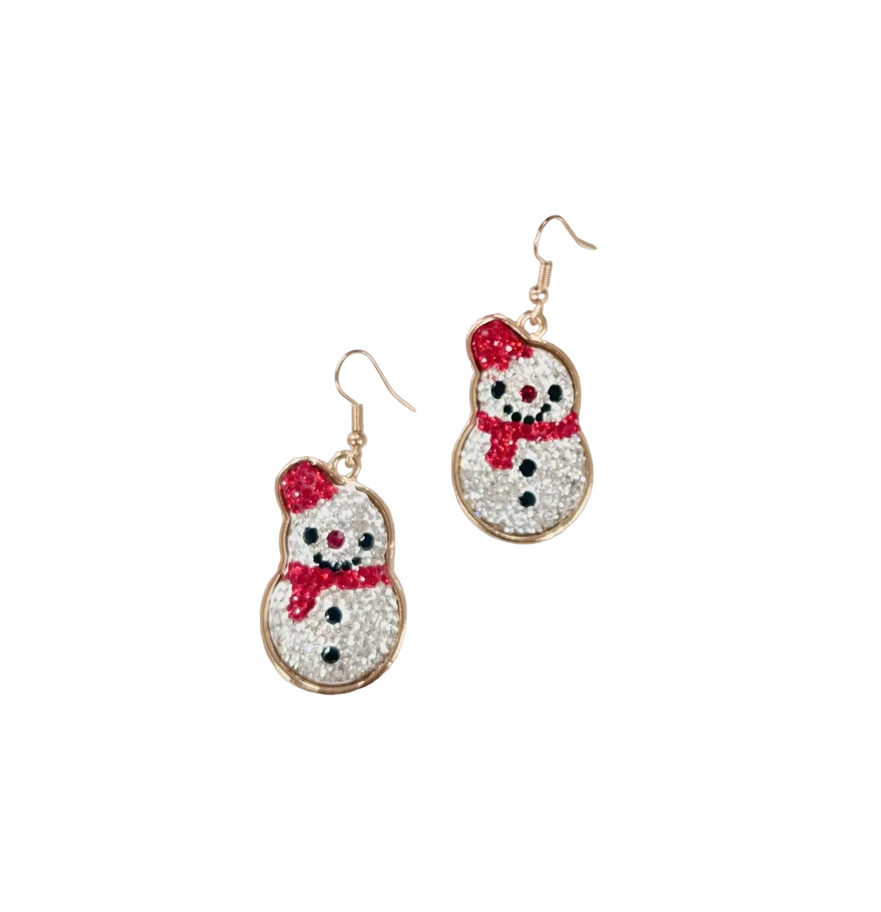 Southern Grace Sparkling Glitter Snowman Earrings