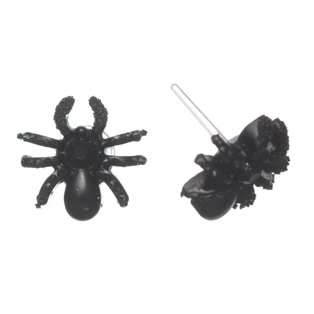 Sparkly Spider Studs Hypoallergenic Earrings for Sensitive Ears Made with Plastic Posts